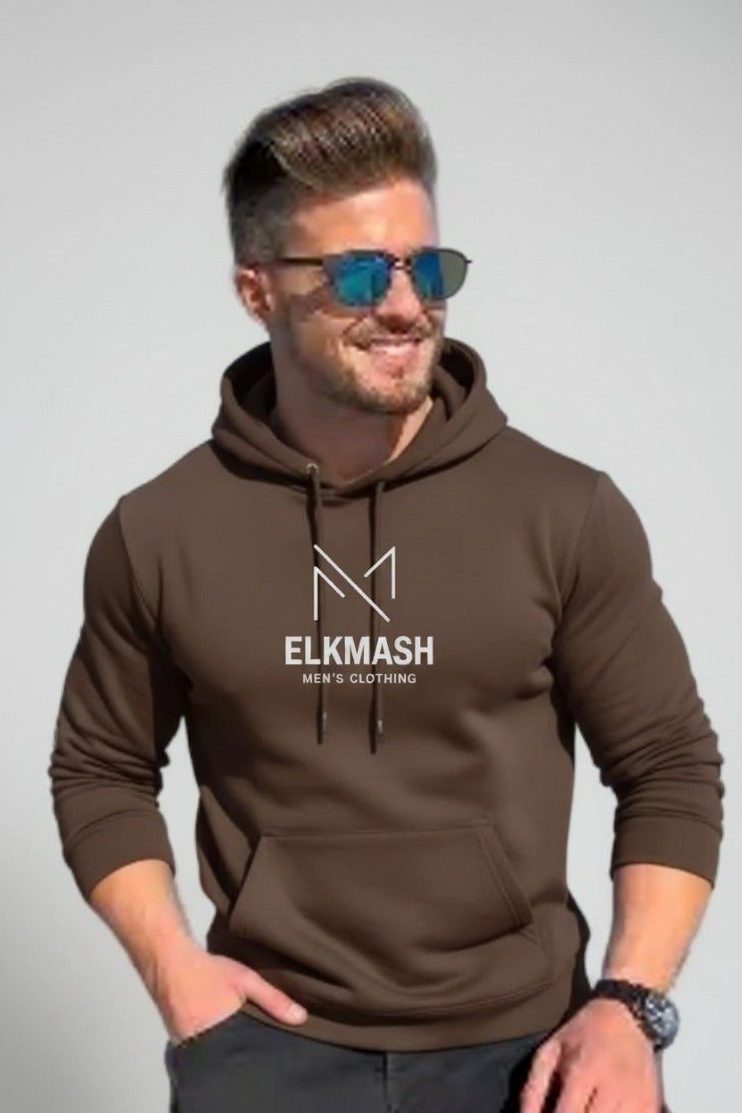 هودى شبابى قطن اللون  بنى