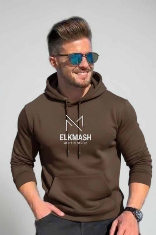 هودى شبابى قطن اللون  بنى