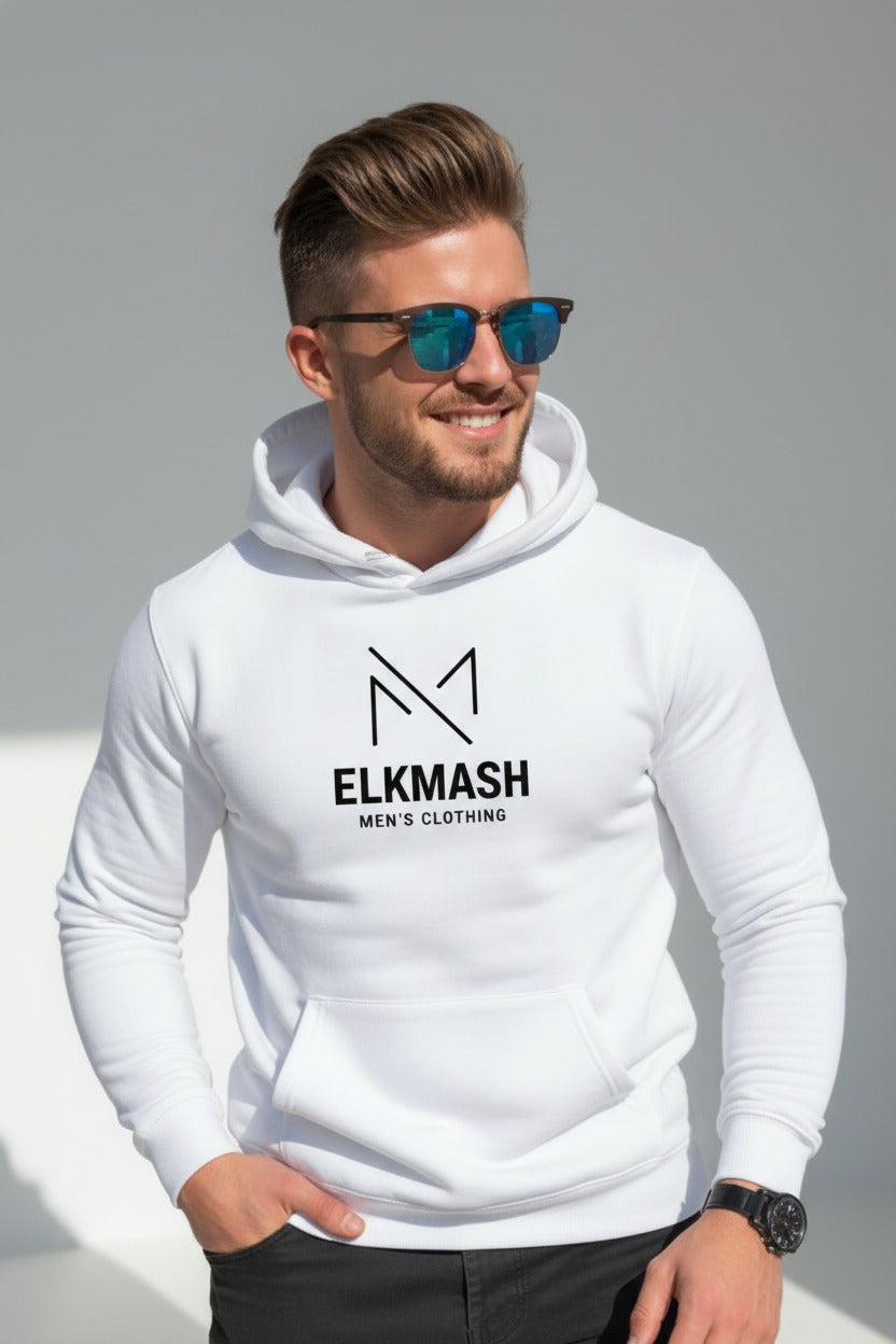 هودى شبابى قطن100% اللون ابيض