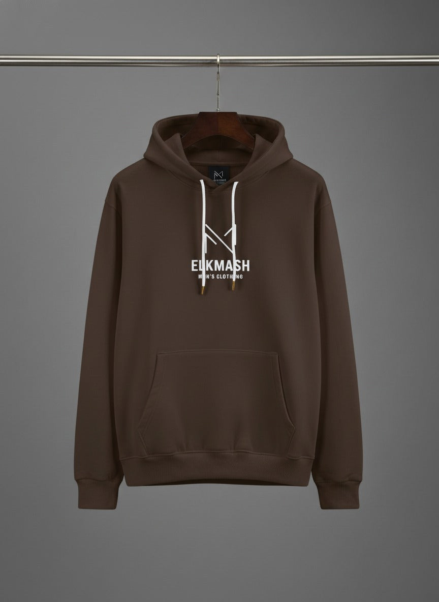 هودى شبابى قطن اللون  بنى